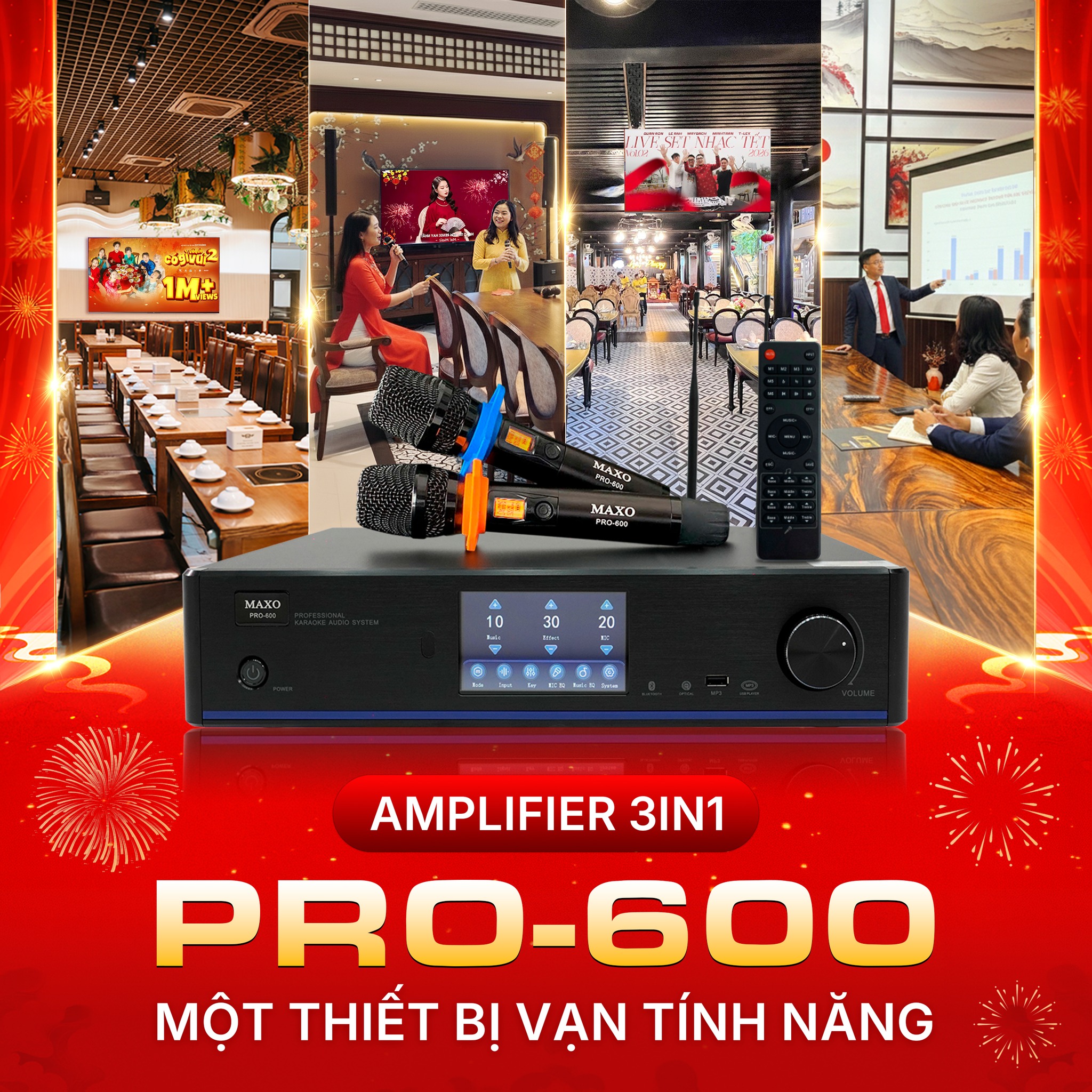  Ampli 3in1 PRO600 - Giải Pháp Thông Minh Biến Không Gian Thành Phòng Giải Trí Chuyên Nghiệp